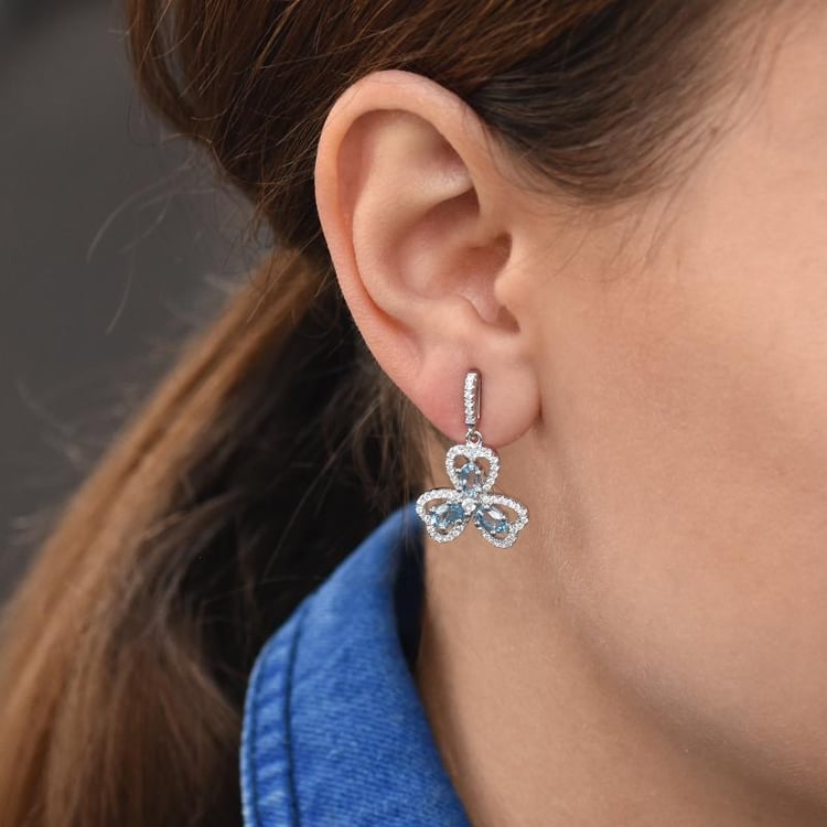 Stříbrné náušnice ve tvaru trojlístku 46308