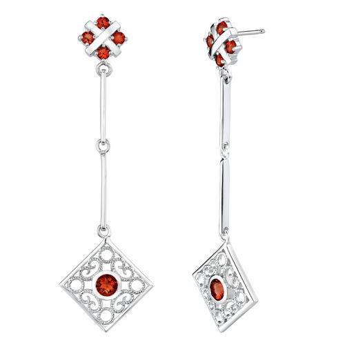 Jemné visací náušnice ze stříbra s granáty Jannie