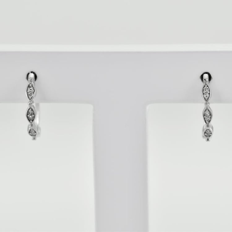 Stříbrné kruhové náušnice s lab-grown diamanty Wontisa 103972