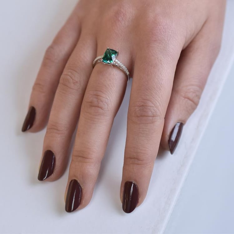 Zlatý smaragdový prsten 38274