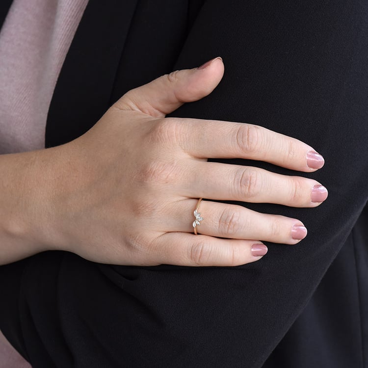 Elegantní prsten s marquise lab-grown diamanty Maurice 102486