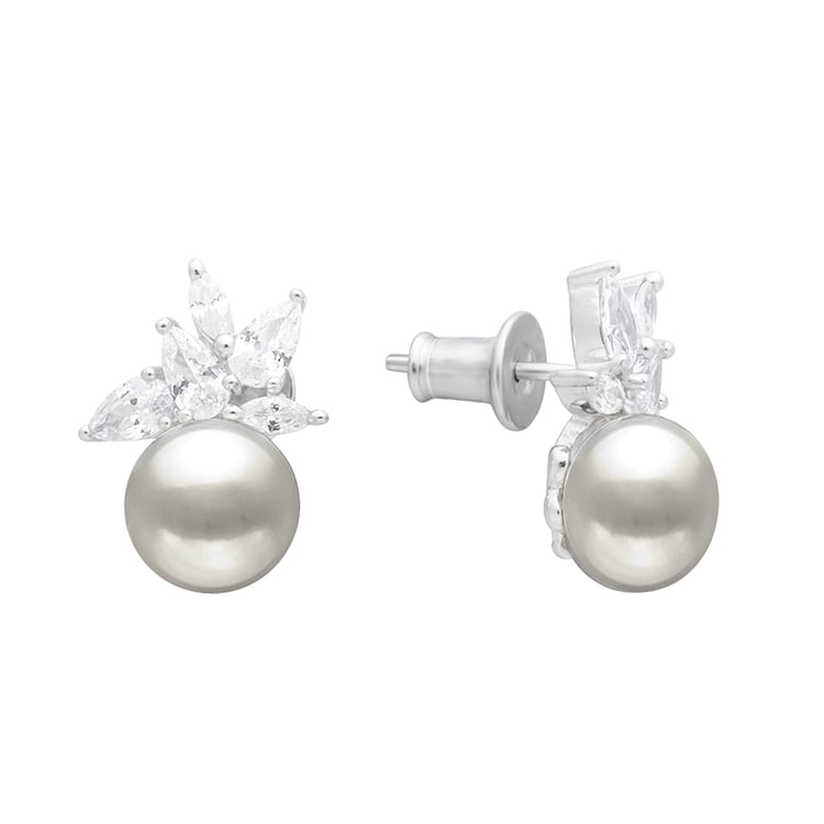 Stříbrné náušnice s perlami a zirkony