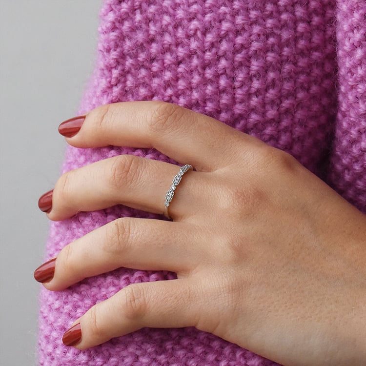 Vintage prsten s lab-grown diamanty a komfortní prsten Liam 105816