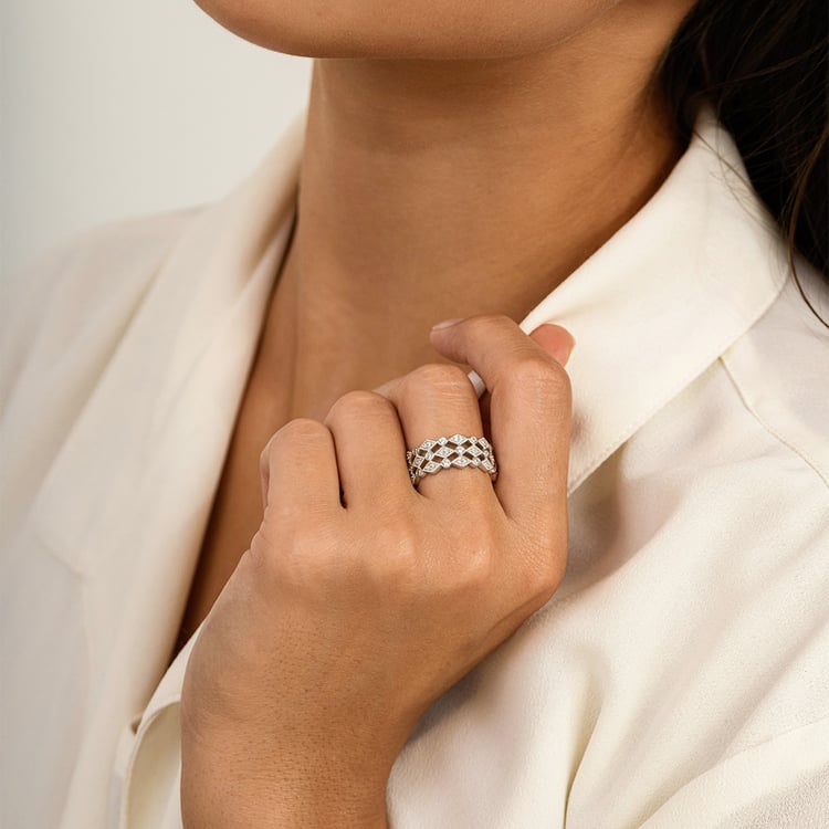 Moderní prsten ze zlata s lab-grown diamanty Gunnar 162893