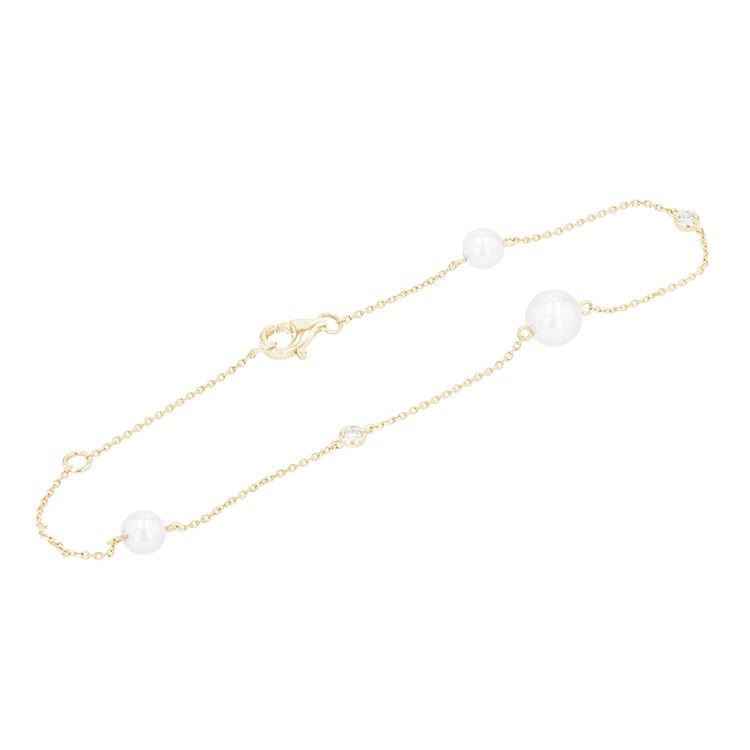 Náramek s perlami a diamanty