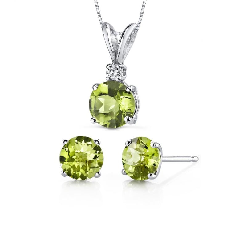 Elegantní kolekce šperků ze zlata s olivíny Cassiel