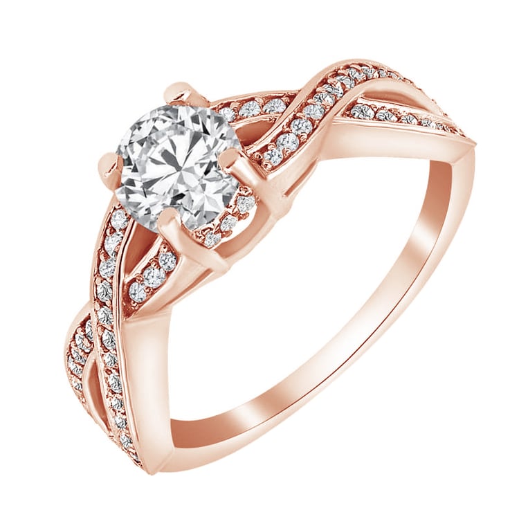 Zásnubní prsten s diamanty z růžového zlata 81842