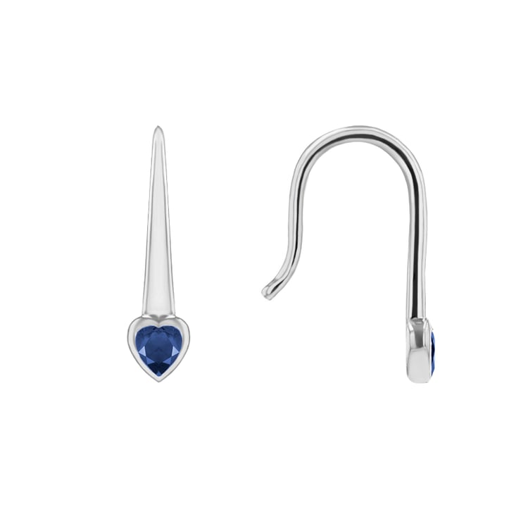 Visací náušnice se safírovými srdíčky Levy 144766