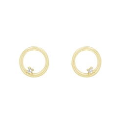 Zlaté napichovací karma náušnice s diamantem Abner