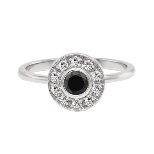 Zásnubní set prstýnků s černým diamantem Eyva
