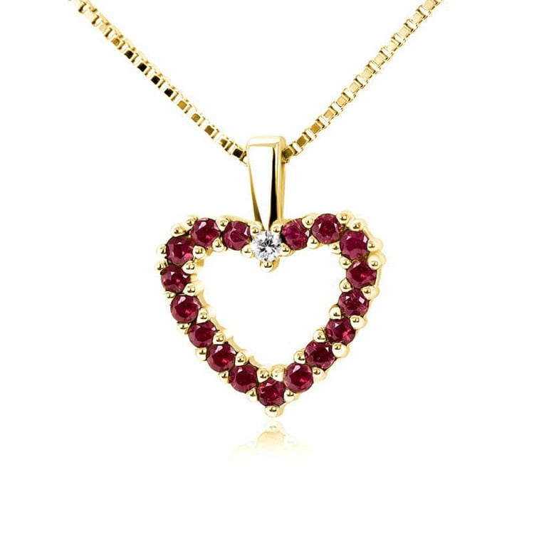 Rubínové srdce s diamantem 21171