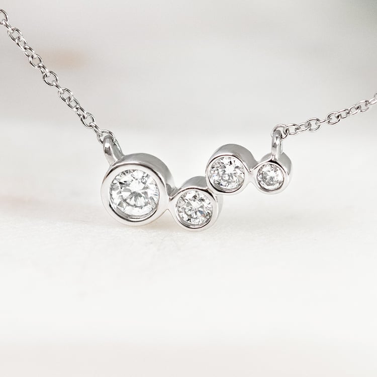 Moderní stříbrný náhrdelník s lab-grown diamanty Viola 161356