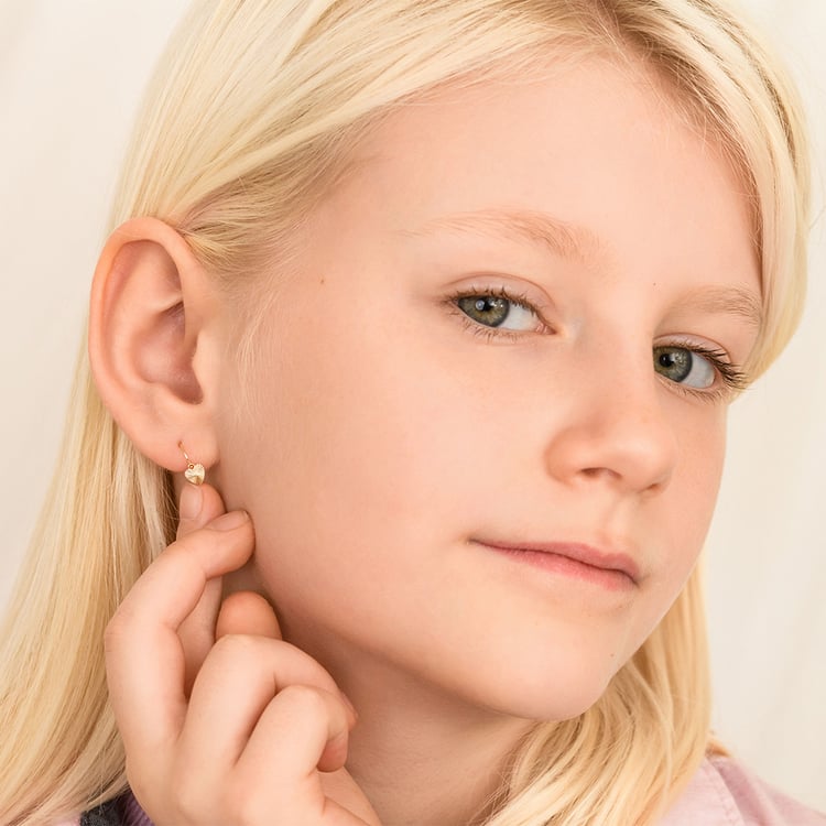 Zlaté dětské náušnice ve tvaru srdce Aster 164362