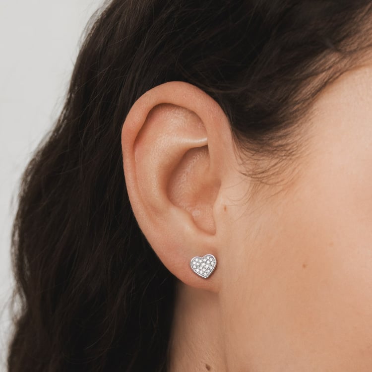 Diamantové náušnice ve tvaru srdce Sie 153840