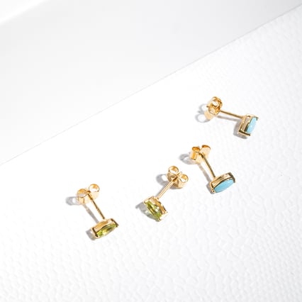 Minimalistické stříbrné náušnice s olivíny Andine