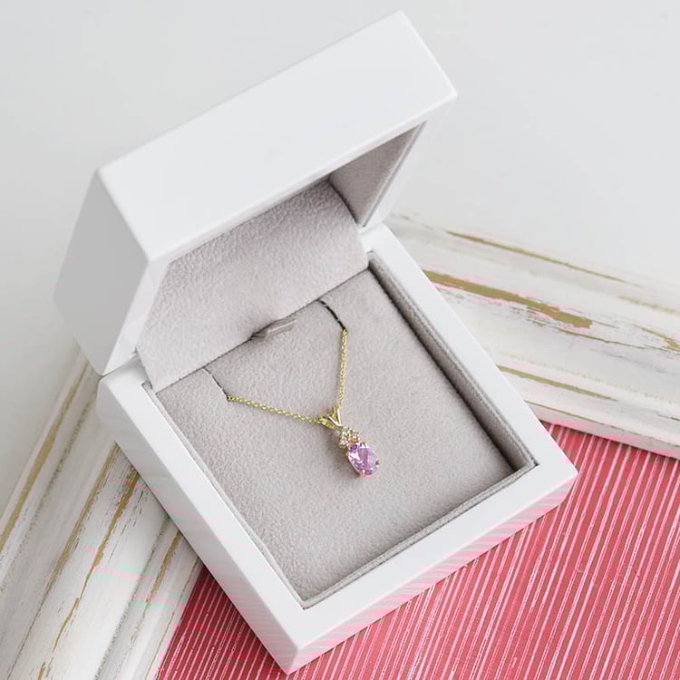 Safírová slza ve zlatém přívěsku s diamanty Electrah 94866