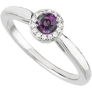 Zlatý prsten s alexandritem a diamanty 398