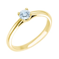 Zásnubní prsten ze zlata s akvamarínem Katya
