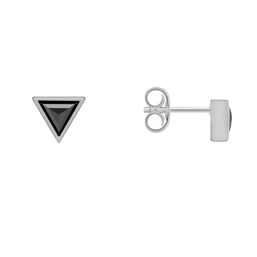 Zlaté náušnice s černými triangle diamanty Bonieta