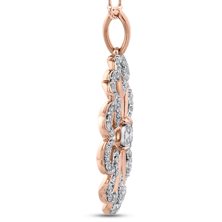 Přívěsek s květem a diamantovými srdíčky 50753