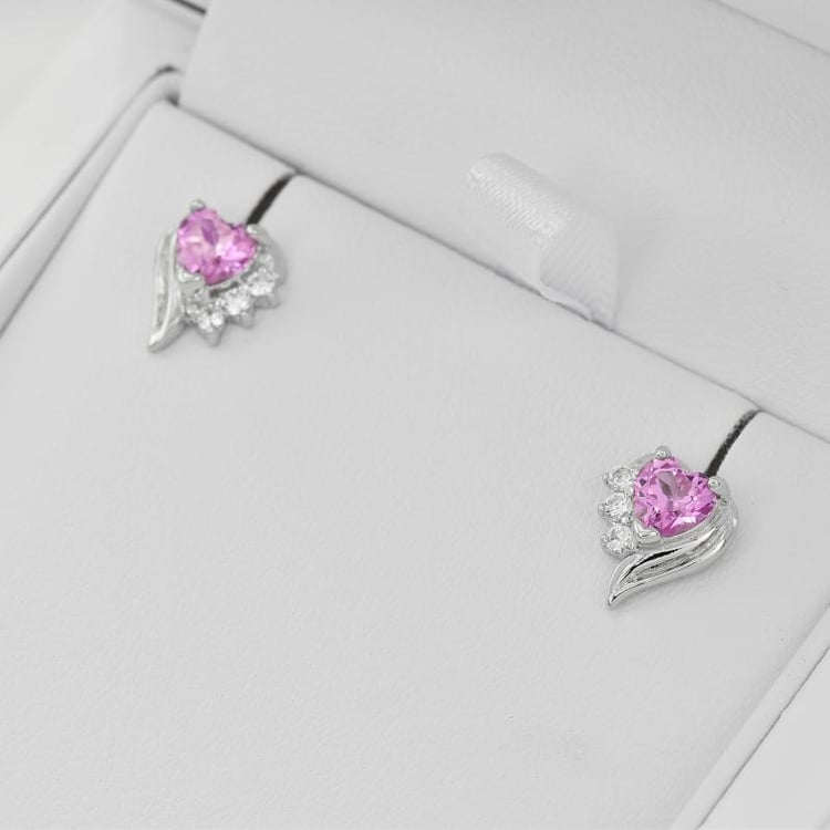 Stříbrné náušnice se safíry 24469