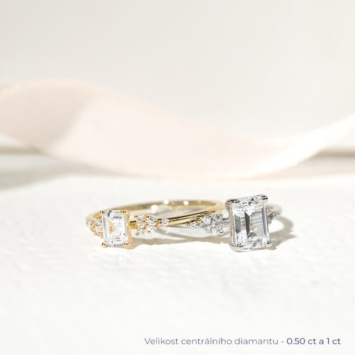 Zásnubní prsten s emerald diamantem Adva