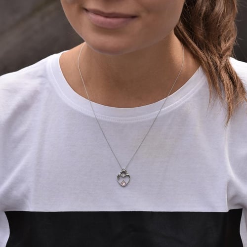 Přívěsek matka a dítě s morganitem a diamantem Ella