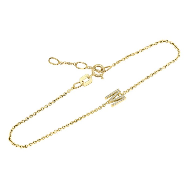 Náramek s písmenkem a lab-grown diamanty Anika 152481