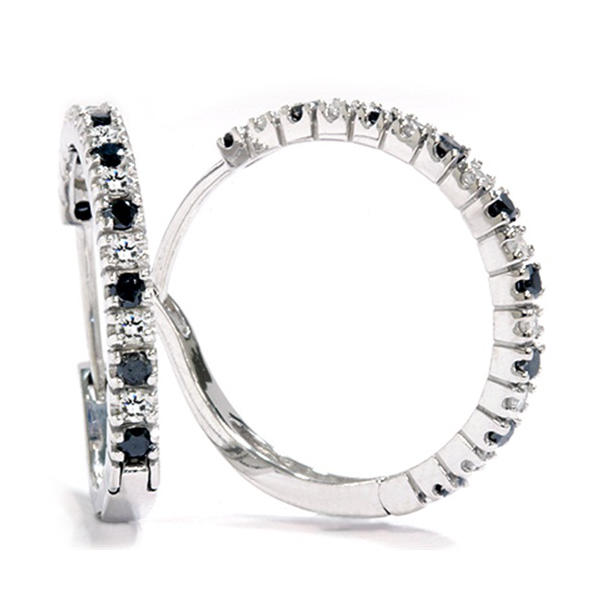 Zlaté náušnice s černými diamanty