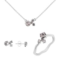 Stříbrná cluster kolekce šperků se salt and pepper diamanty Halli