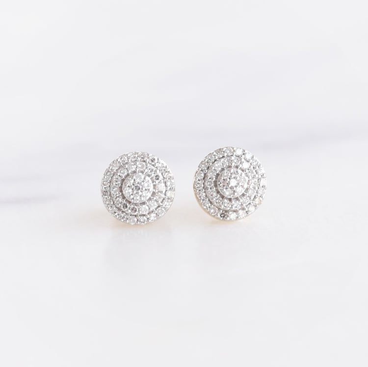 Stříbrné peckové náušnice s lab-grown diamanty Cornelia 104032