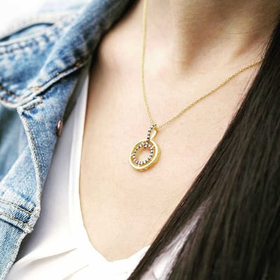 Diamantový pozlacený náhrdelník