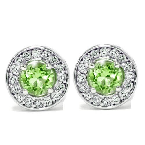 Olivínové náušnice s diamanty
