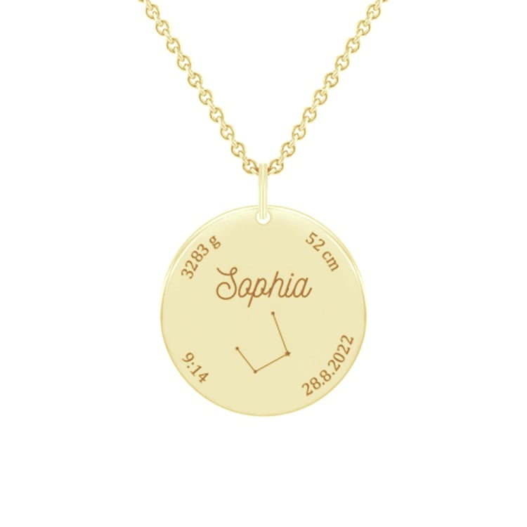 Stříbrný novorozenecký přívěsek s gravírem dle vaší volby Melody 122459