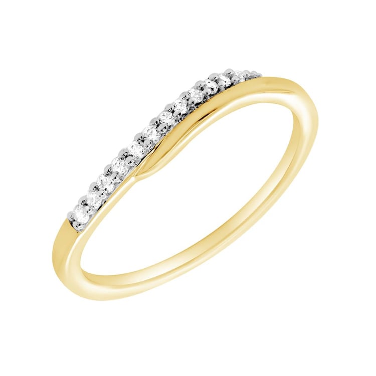 Atypicky zvlněný zlatý prsten s lab-grown diamanty Vide 162430