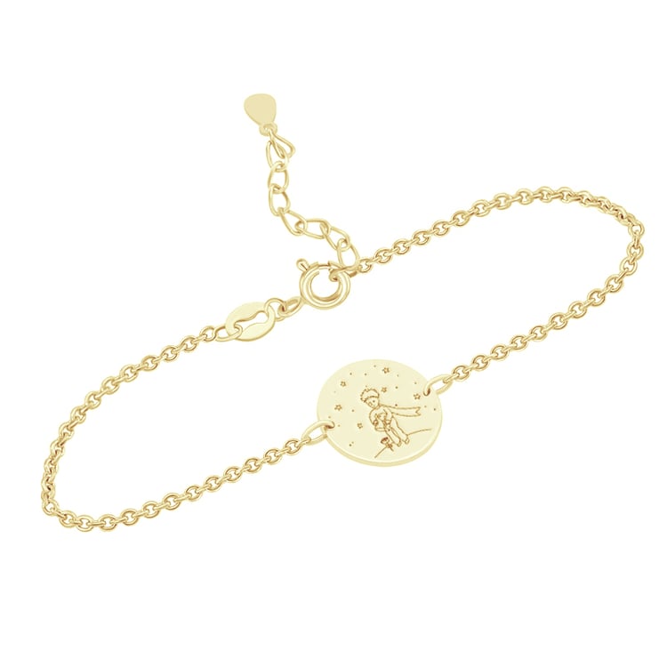 Stříbrný náramek Malý princ s růží a gravírem 118612