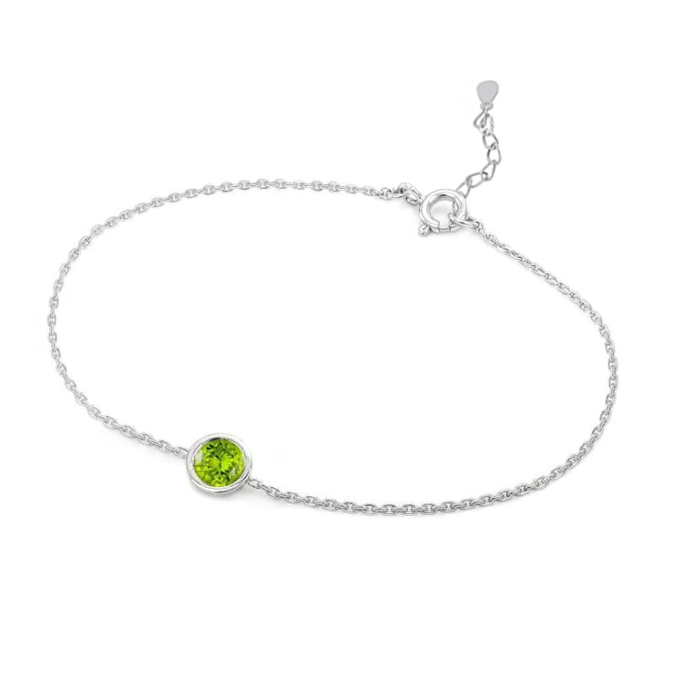 Stříbrný náramek s olivínem Arleth 104940