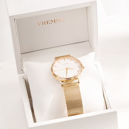 Dřevěná krabička na hodinky s koženkou Sekai