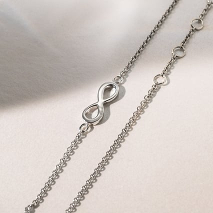 Stříbrný náramek na nohu s motivem nekonečna Infinity