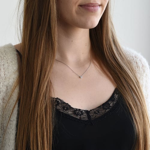 Stříbrný náhrdelník s lab-grown diamantem Adriana