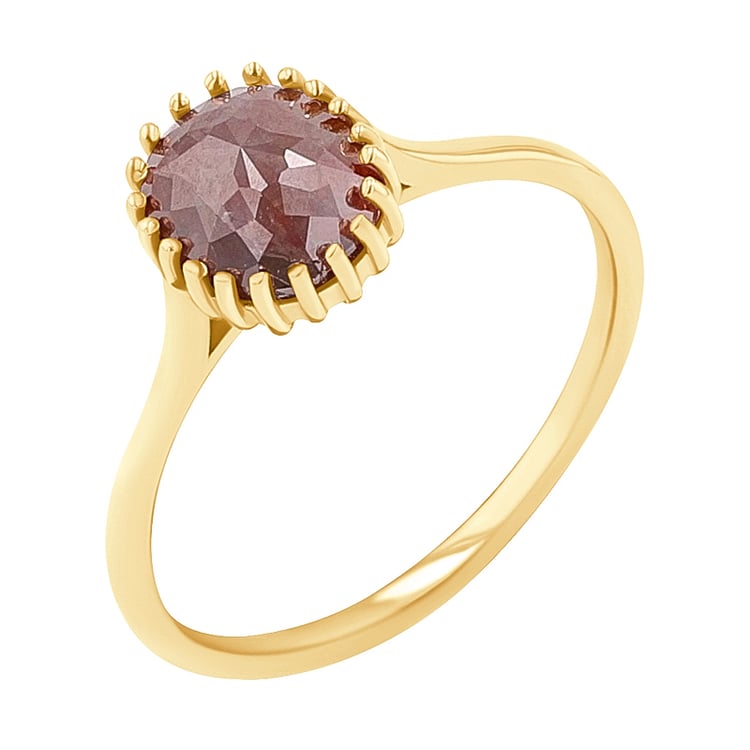 Zlatý prsten s oval salt and pepper diamantem Marcea 132839