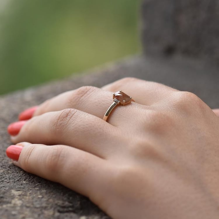 Prsten se salt and pepper diamantem ze zlata 44745