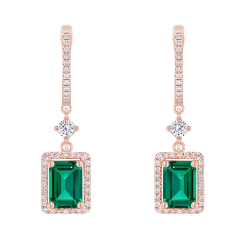 Smaragdové náušnice s lab-grown diamanty Amata