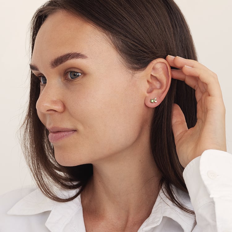 Cluster kolekce šperků se zelenými diamanty a drahokamy Halli 129333