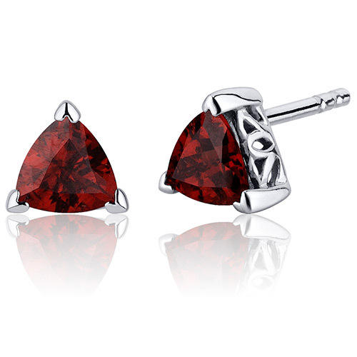 Stříbrné granátové náušnice Atiana