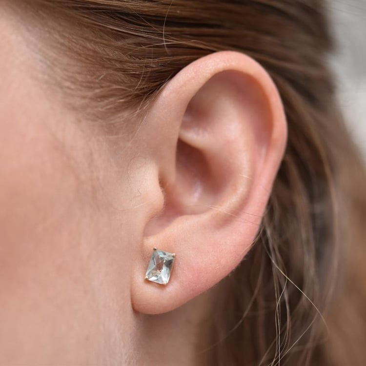 Náušnice obdélné ametysty 21774