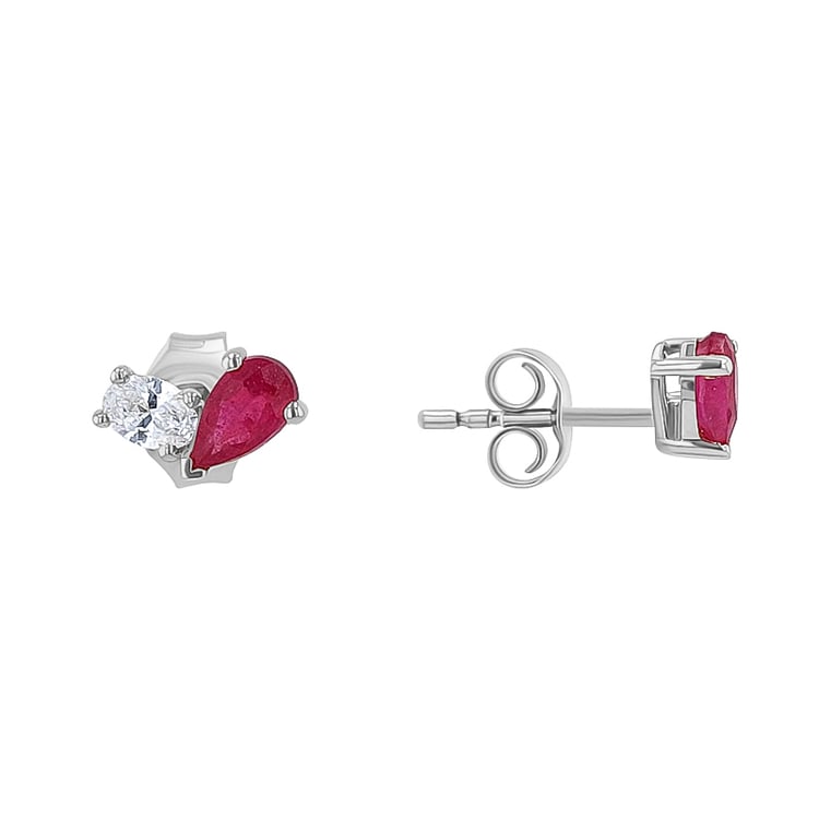 Náušnice Toi et Moi s rubínem a lab-grown diamantem Adelpha 134944