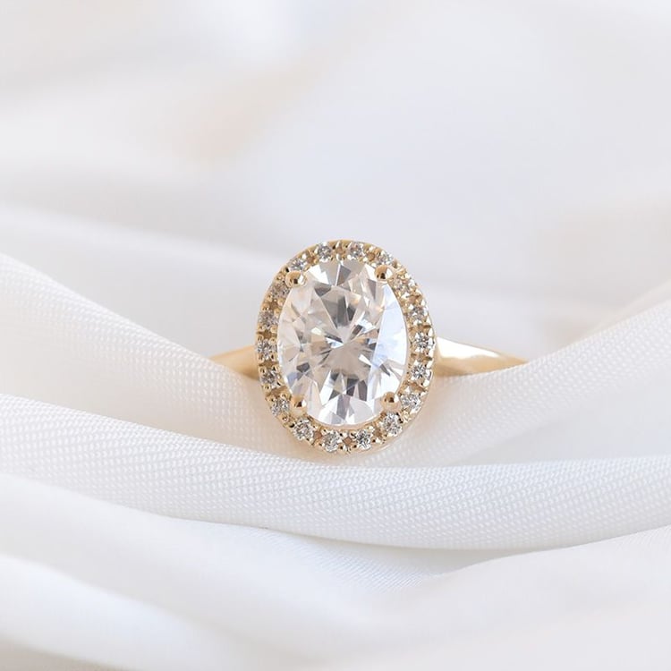 Moissanitový zlatý prsten 94743