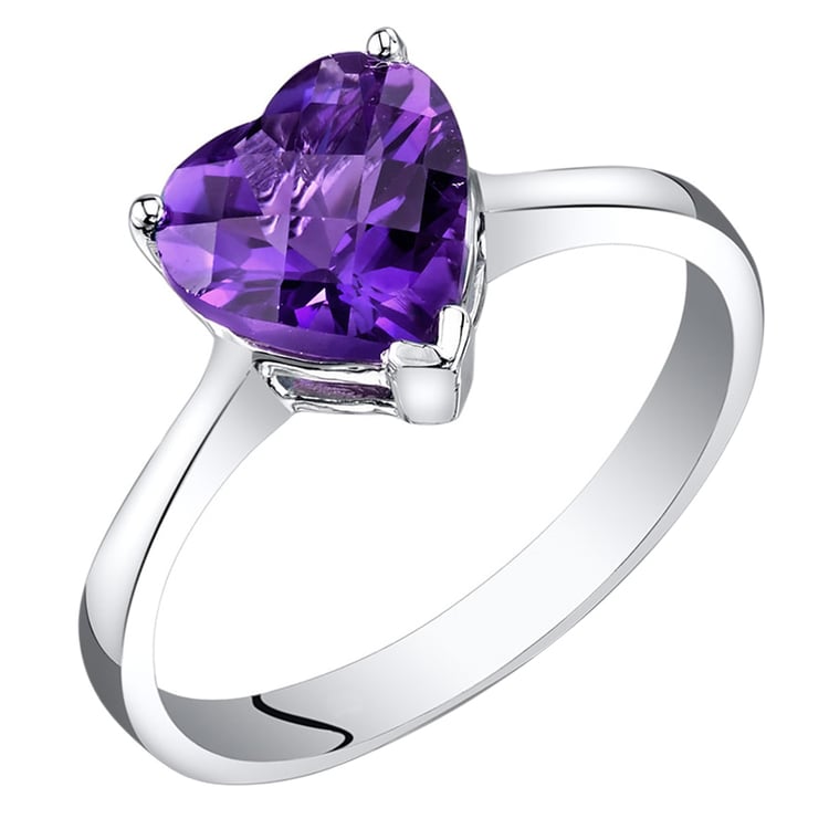 Ametystové srdce ve zlatém prstenu Mackenzie