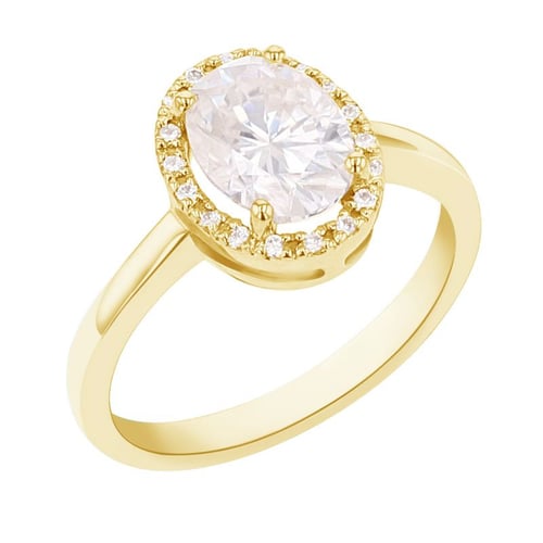 Prsten s moissanitem a lab-grown diamanty Arya